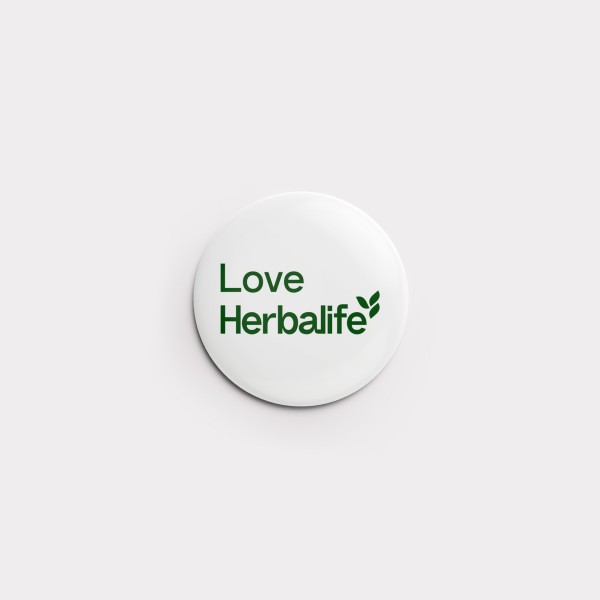 Mini-Button "Love Herbalife" 32 mm (White)