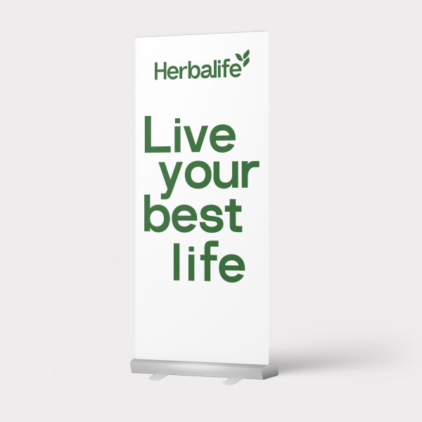 Roll-Up Herbalife | Live your best life (weiß | grün)